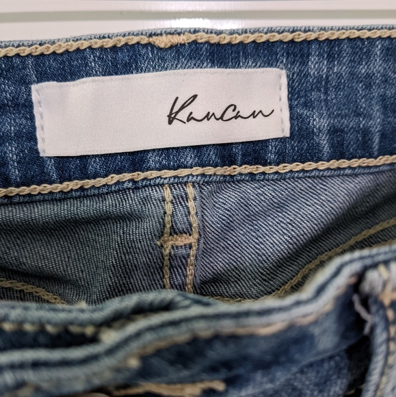 KANCAN Cassandra Skinny Mid Rise Medium Wash Faded Raw Hem Jeans Size 25 - Picture 11 of 13